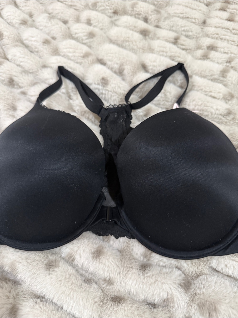 Victoria's Secret Black Racerback Lace-Back Push-Up Bra nwt 36 D